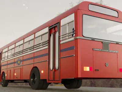 Lanka ashock Leyland Bus 3D model 3D model