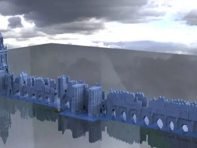 Tower Bridge Fantasy architecture 3D model