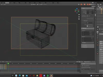 Low poly gameready chest wooden 3D model