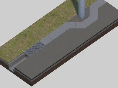 Gutter  Upper lid U type 3D model