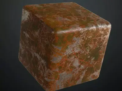 Dirty Painted Orange Metal Surface PBR Seamless Texture