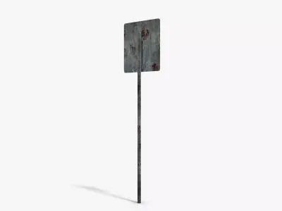 Damaged No Exit Sign Low-poly 3D model