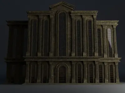 CLASSIC OLD EUROPEAN BUILDING 05 Low-poly 3D model