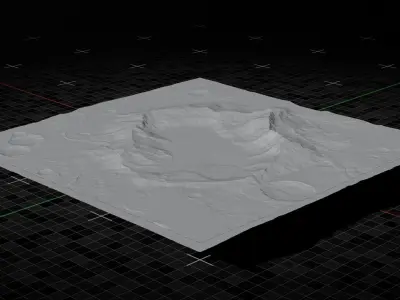 Moon Crater 3 with 8K Textures 3D model