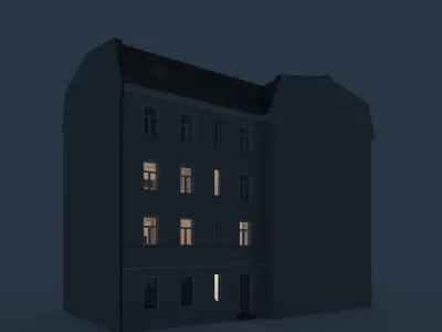 Residential City Building - Corner - 17 - Vestibule Entrance 3D model