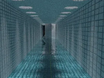 Hi-res scene in Backrooms style 3D model