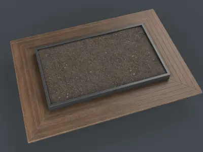 Modern Outdoor Bench 113 PBR Game Ready Low-poly 3D model
