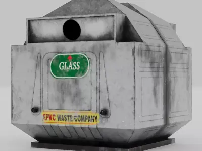 Trash garbage container Low-poly 3D model