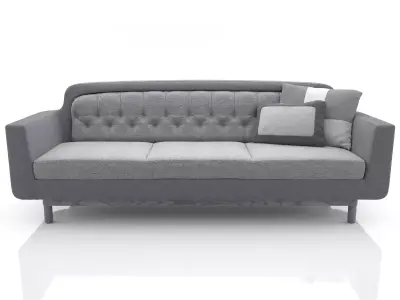 Onkel seater sofa in mustard 3D model