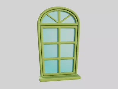 Cartoon Window 15b 3D model