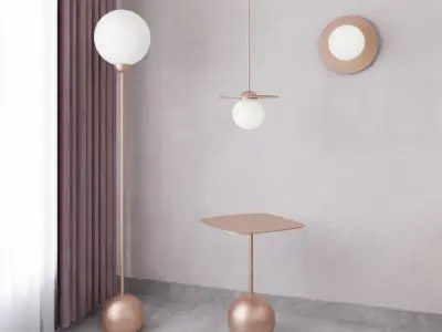 Modern set accessories lamp table  3D model