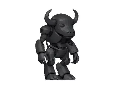 Buffalo Cyborg Low-poly 3D model