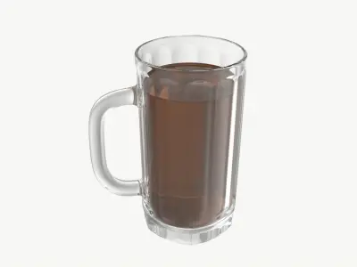 Beer mug with foam 01 3D model