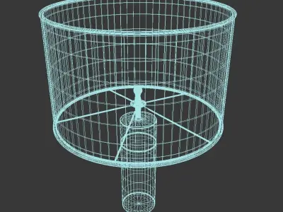 Bianco Cement Table Lamp -Lampara Sobremesa Cemento 3D model