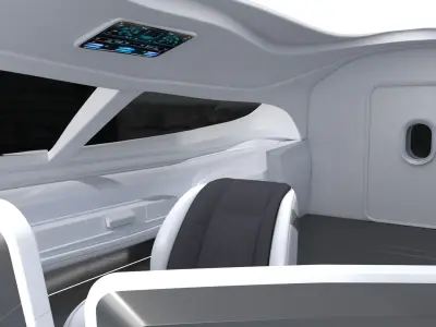 Future high -speed train cockpit 3D model