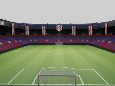 Atletico Madrid Football Stadium Low-poly 3D model