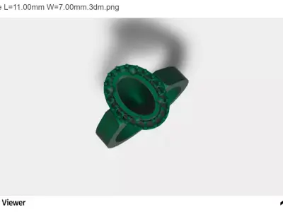 Men Ring with an Oval Cut Center Stone 3D print model