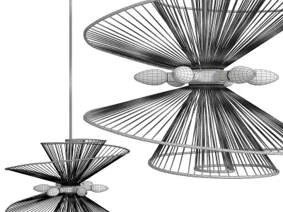 RIBBON SWIRL CHANDELIER 6 LIGHT Low-poly 3D model