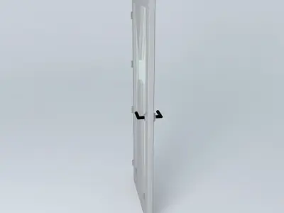 Letter M 3D door very detail with glass lock and hinger Free 3D model