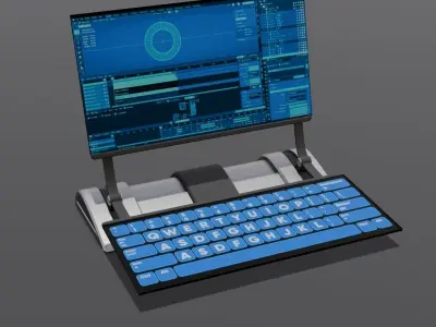 Professional 3D Sci-Fi Laptop Model Low-poly 3D model