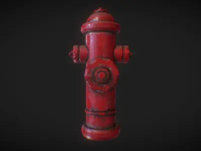 Hydrant fire Low-poly 3D model shop