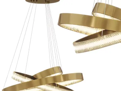Chandelier ORACLE 3 Rings Gold by lalume 3D model