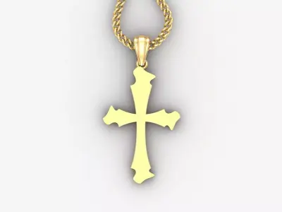 Light Gold 18K Cross Pendant 1CP040 3D print model