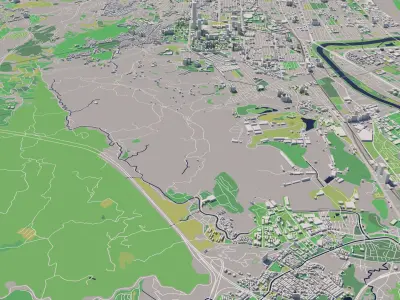 Taipei 30x30km City Map 3D model