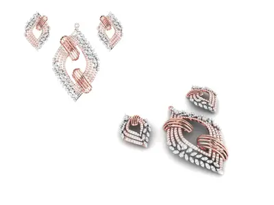 Rose Gold Diamond Pendants Collection 3D Print Model 3D Model Pack
