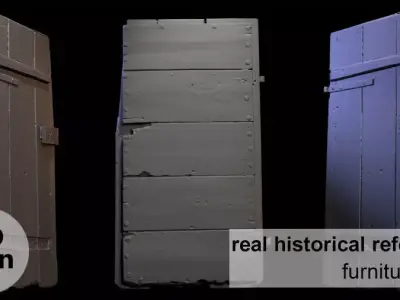 Furniture 011 - historical wooden door 3D print model