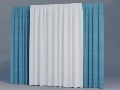 Curtain Low-poly 3D model 16