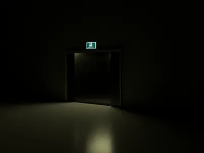 Elevator sign Low-poly 3D model