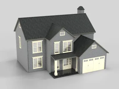 British House Design 08T2  Low-poly 3D model