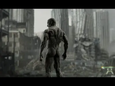 Stone Man - Animated - Rigged 3D model