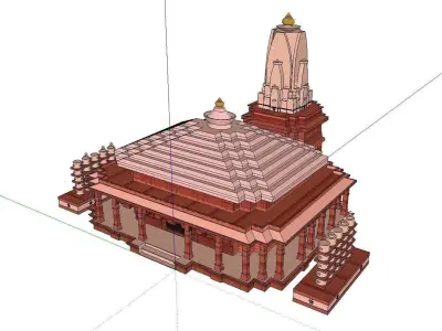 Architecture-Religion-God-Culture-Temple-0260 indian temple w... 3D model