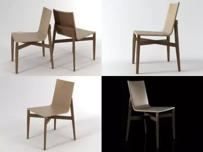 W modern dining chair 3D model