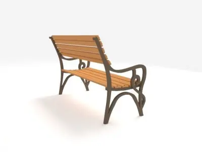 BENCH wooden 3D model
