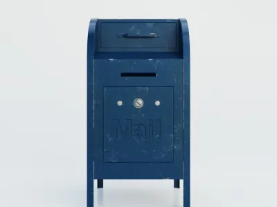 Mail Box Low Poly PBR 3D Model Low-poly 3D model