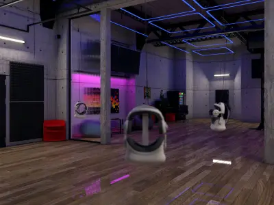 VR Park attraction interior 3ds max vray corona Scene Low-poly 3D model
