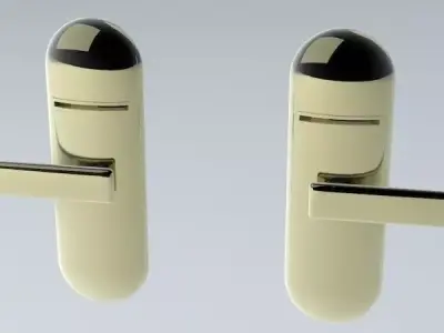 Hotel Door Handle Latch with Roomcard Reader Left and Right Low-poly 3D model