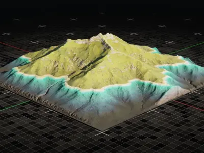 Island Mountain 2 3D model