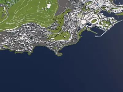 Monaco 50x50km 3D model