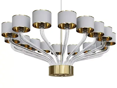 OVAL BRASS AND VENETIAN GLASS CHANDELIER Low-poly 3D model