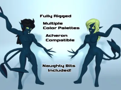 Acheron Abyssian Nude Low-poly 3D model