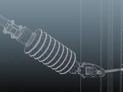 Railroad Catenary Poles Push Pull 2 Sets 3D model