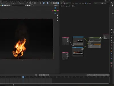 High-Resolution Burning bush - vdb animated 3D model
