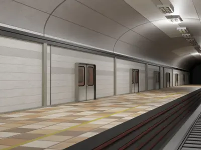 Subway Station  Low-poly 3D model