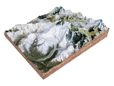 Makalu Mountain Nepal China 3D model