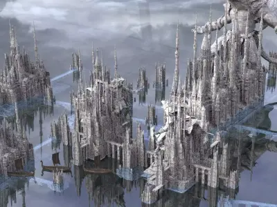 Werewolf Gods Temple of Power extended Kit bash 3D model