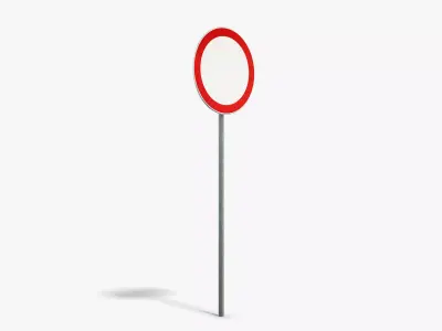 No Entry Sign Low-poly 3D model